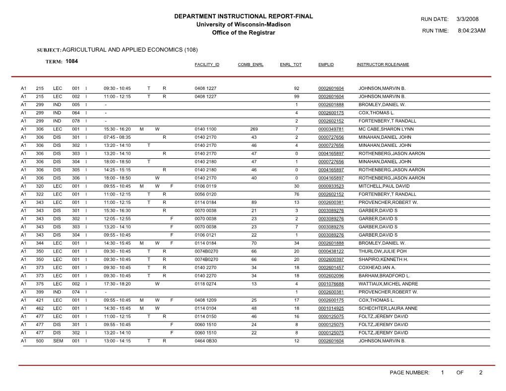 DEPARTMENT INSTRUCTIONAL REPORT-FINAL University Of