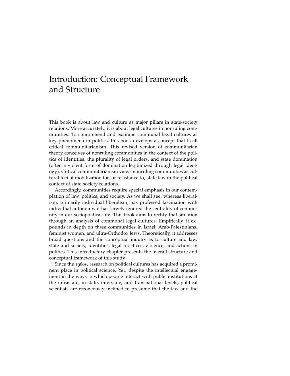 Introduction: Conceptual Framework and Structure