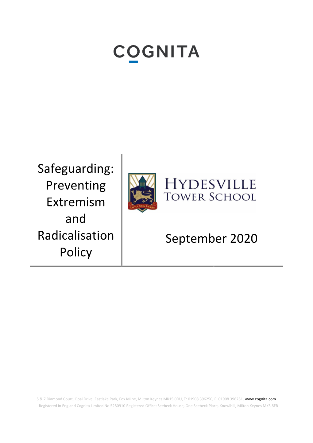 Safeguarding: Preventing Extremism and Radicalisation September 2020 Policy