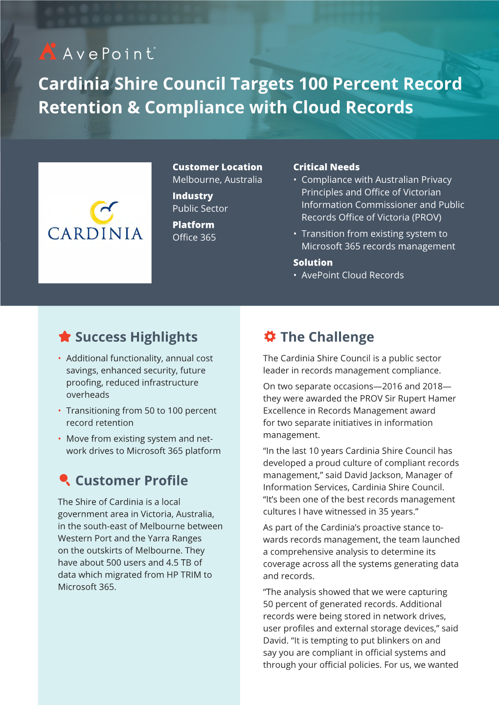 Cardinia Shire Council Targets 100 Percent Record Retention & Compliance with Cloud Records