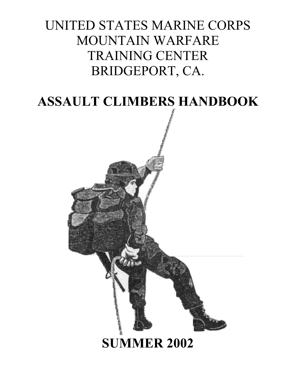 US Marine Corps MWTC Assault Climbers Handbook Mountaineering