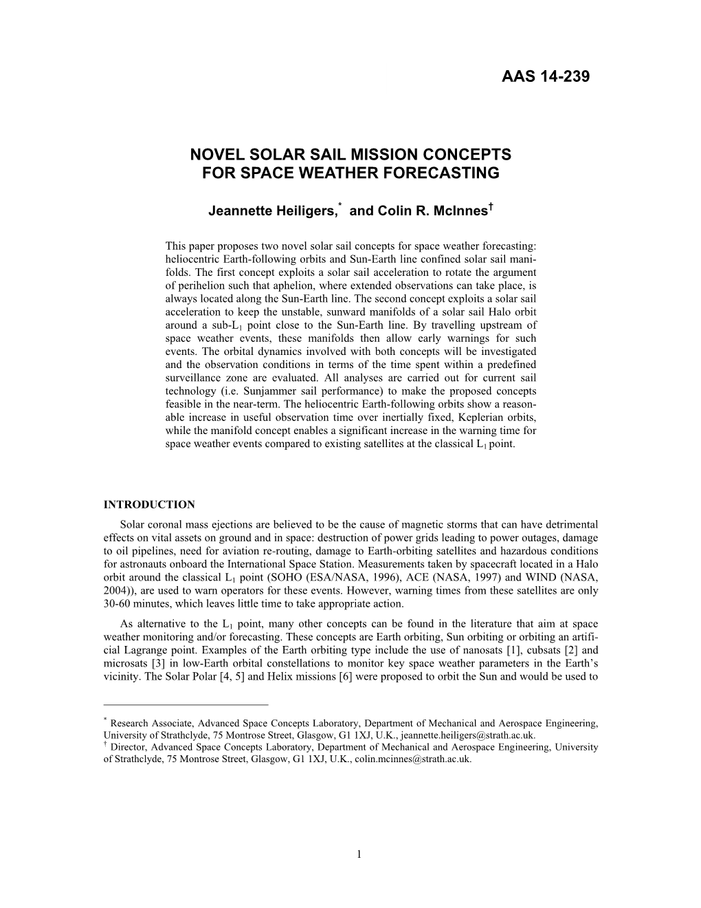 Novel Solar Sail Mission Concepts for Space Weather Forecasting