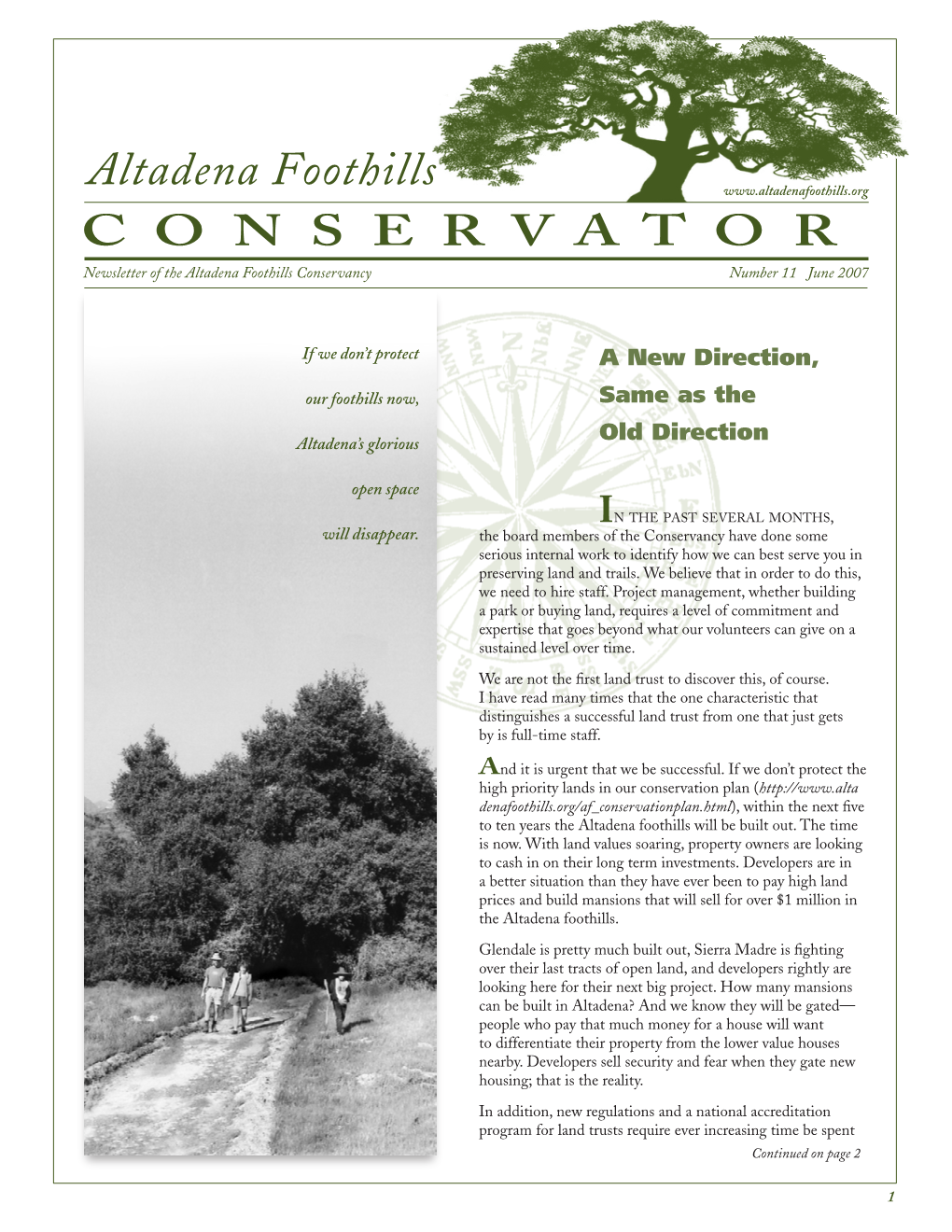 Altadena Foothills CONSERVATOR Newsletter of the Altadena Foothills Conservancy Number 11 June 2007