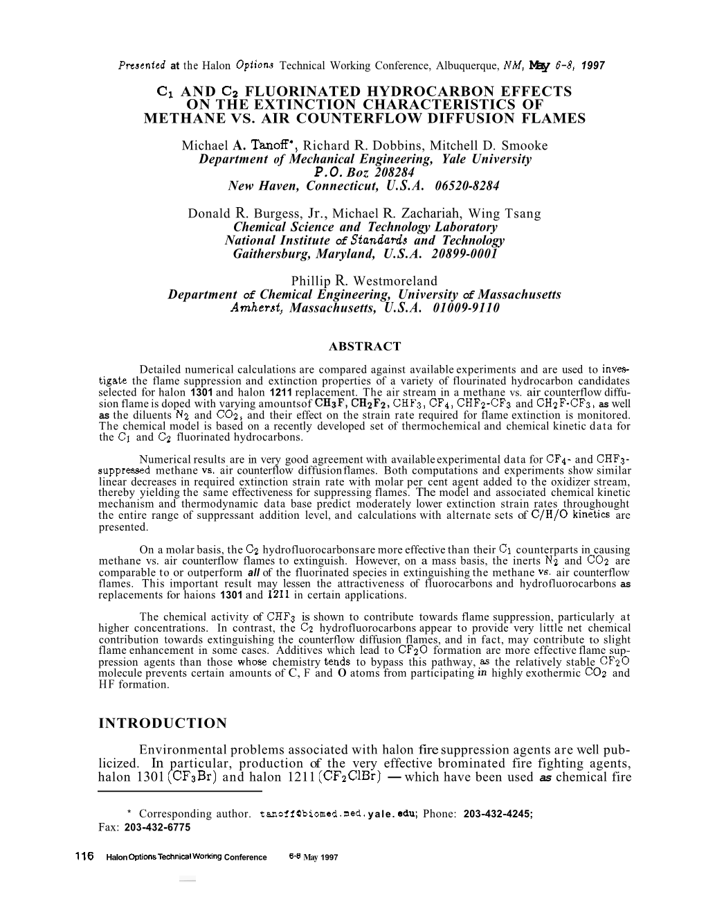 C1 and Cz FLUORINATED HYDROCARBON EFFECTS on the EXTINCTION CHARACTERISTICS of METHANE VS