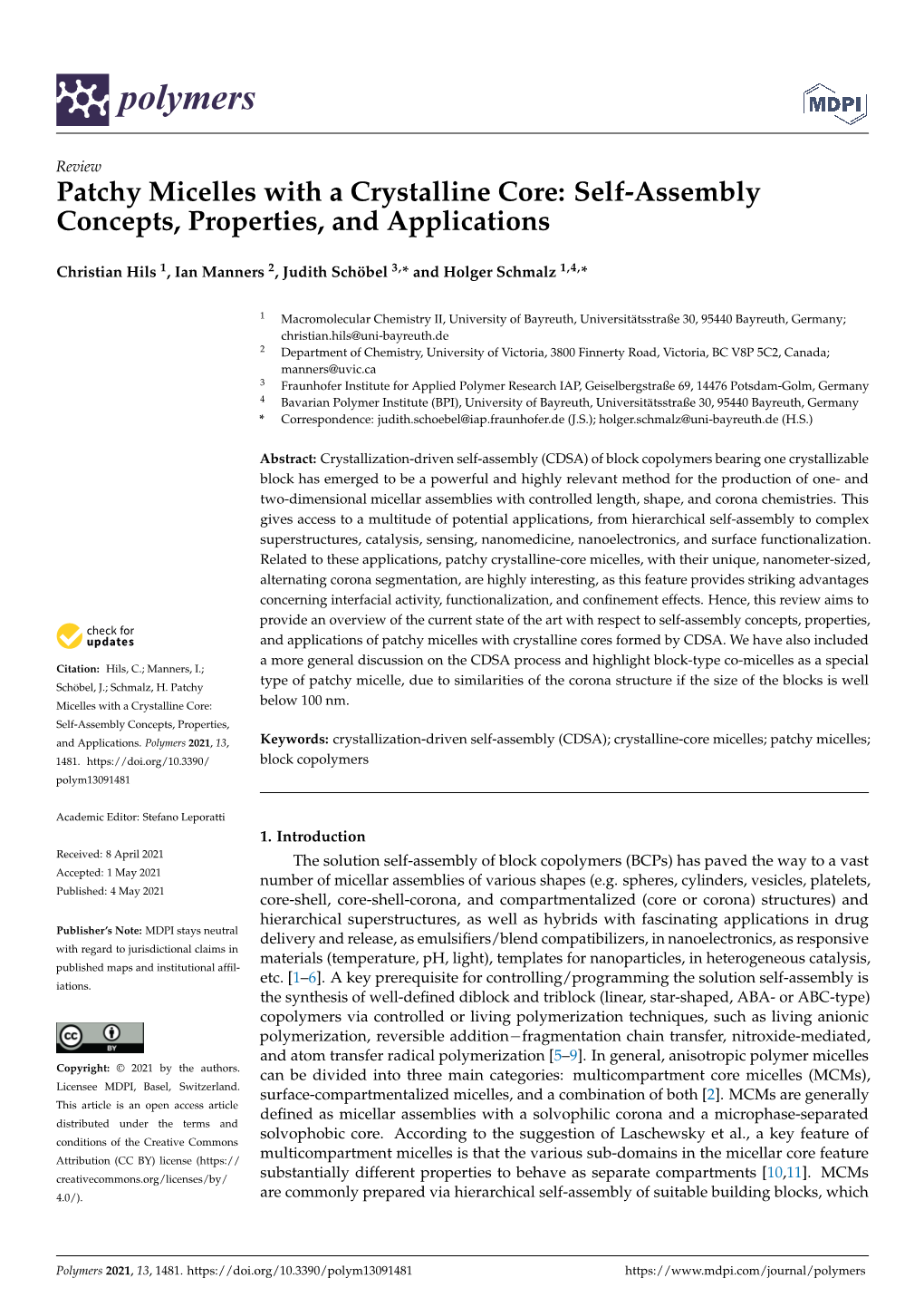 Self-Assembly Concepts, Properties, and Applications