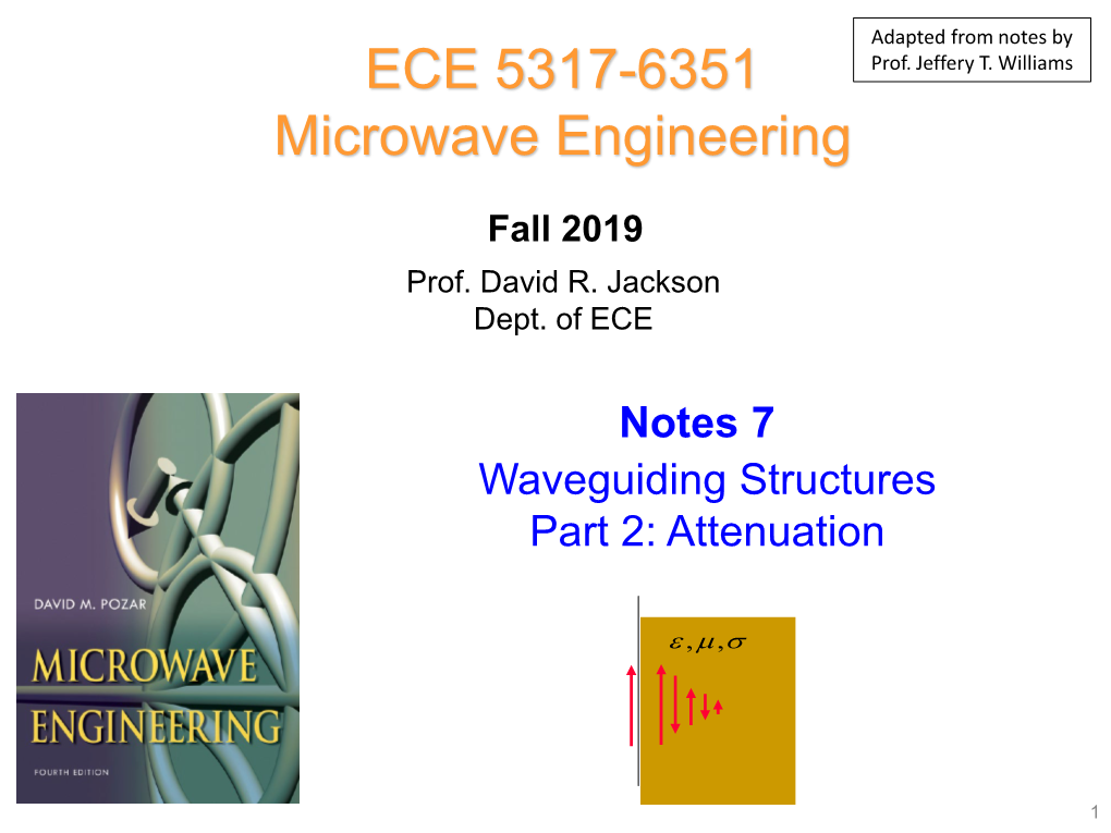 For Most Practical Waveguides the Loss Associated with Dielectric Loss