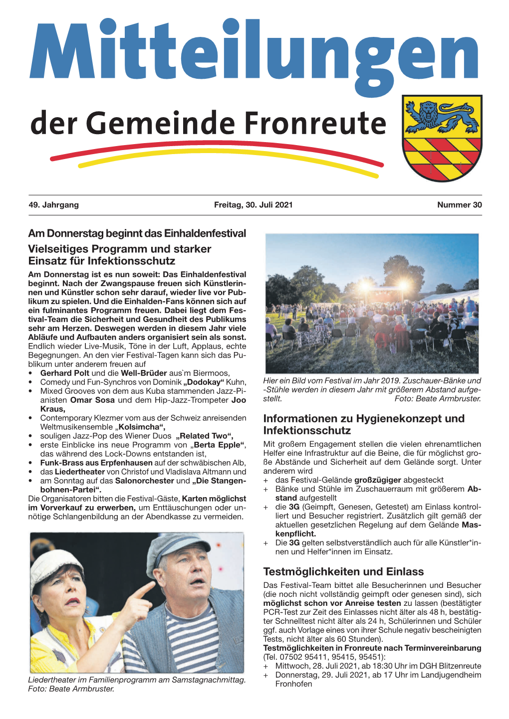 Mitteilungsblatt Vom 30.07