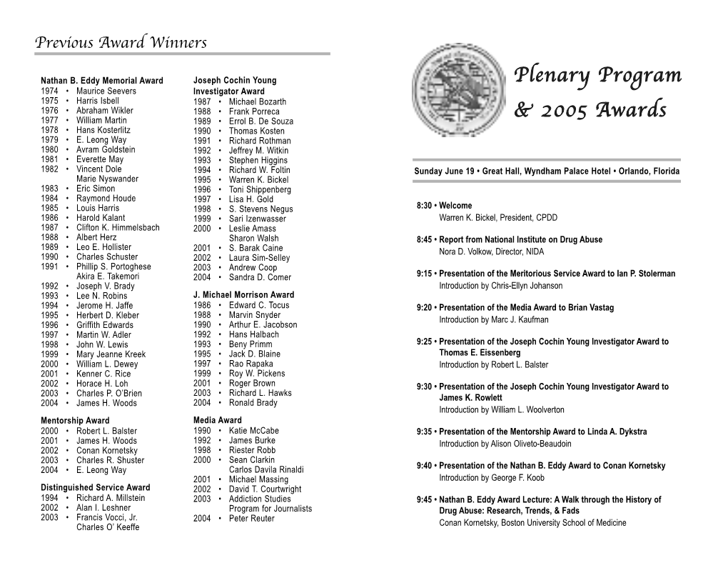 Plenary Brochure