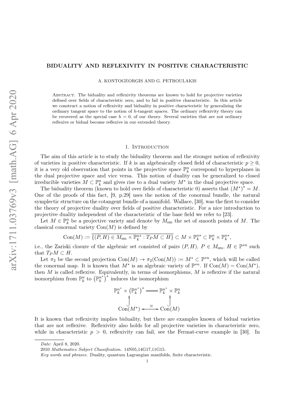 Biduality and Reflexivity in Positive Characteristic 3