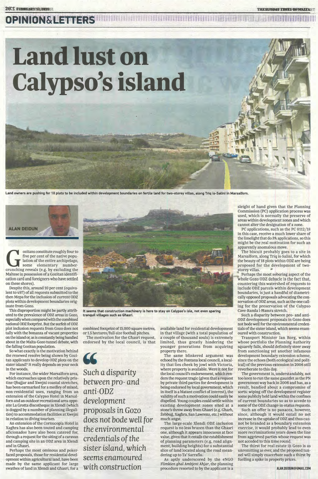 Land Lust on Calypso's Island