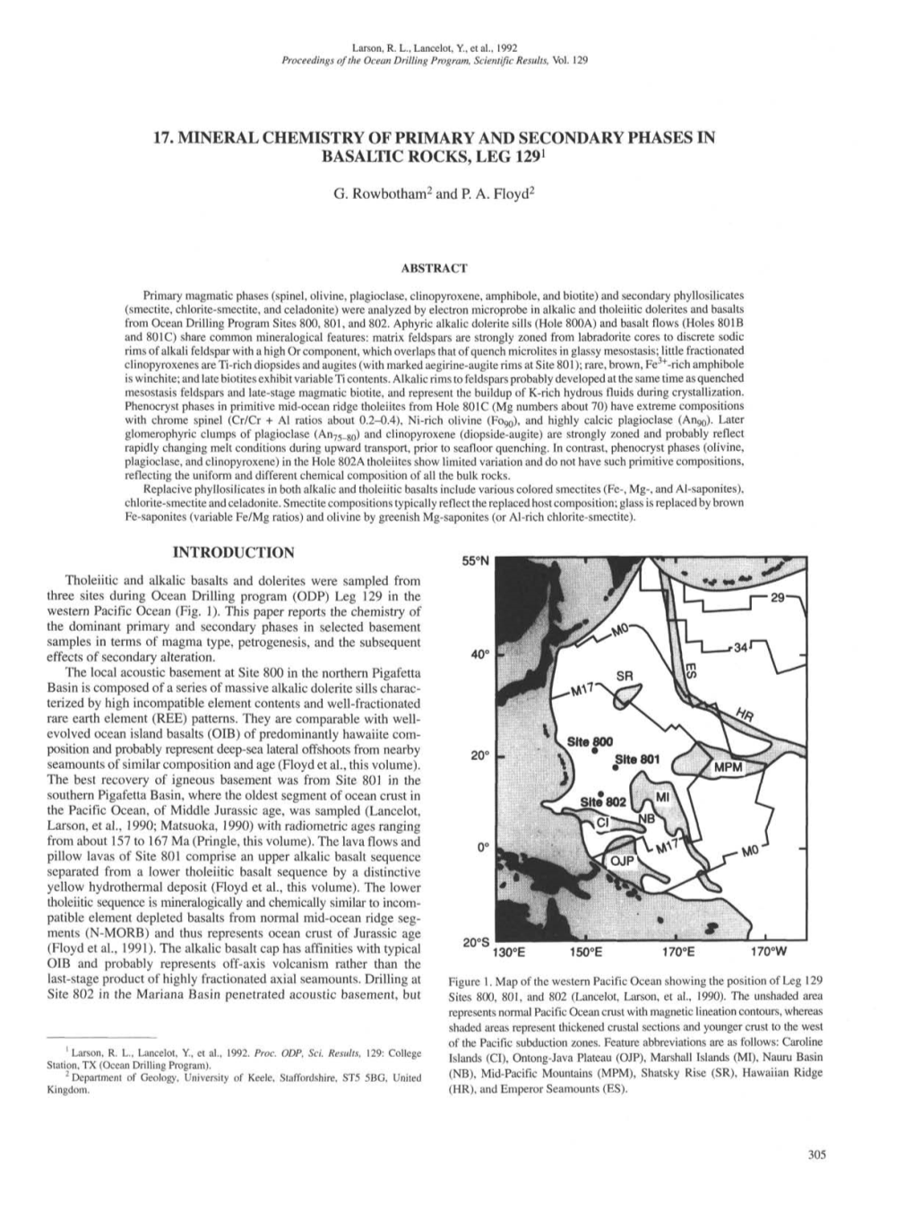 17. Mineral Chemistry of Primary and Secondary Phases in Basaltic Rocks, Leg 1291