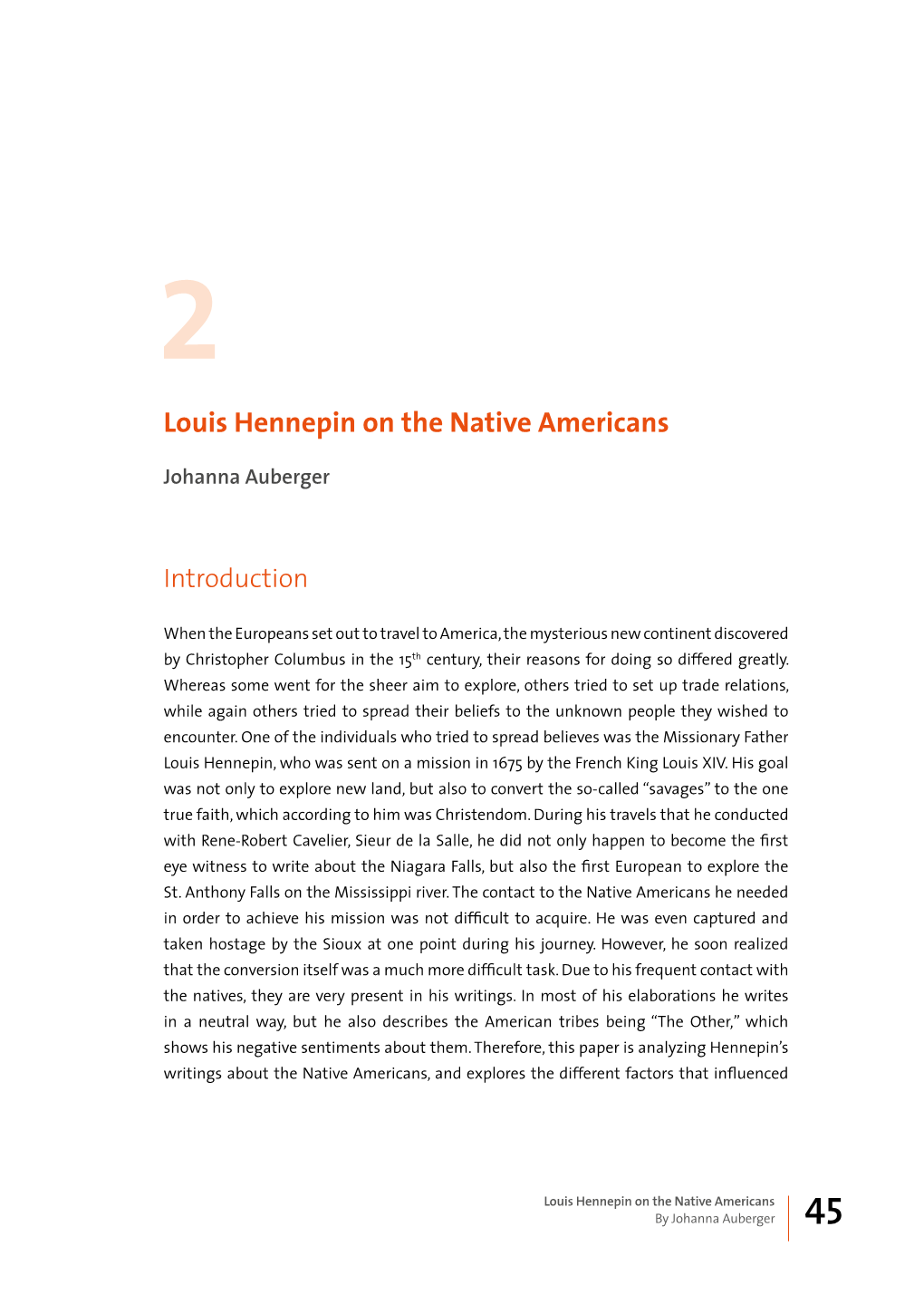 Louis Hennepin on the Native Americans