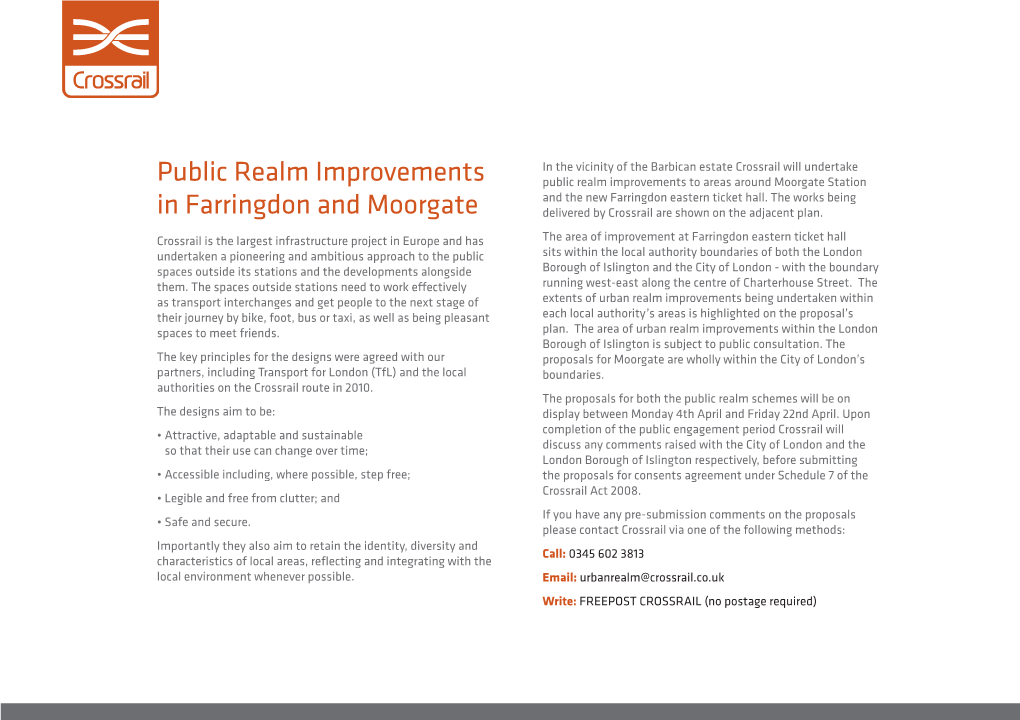 Public Realm Improvements in Farringdon and Moorgate