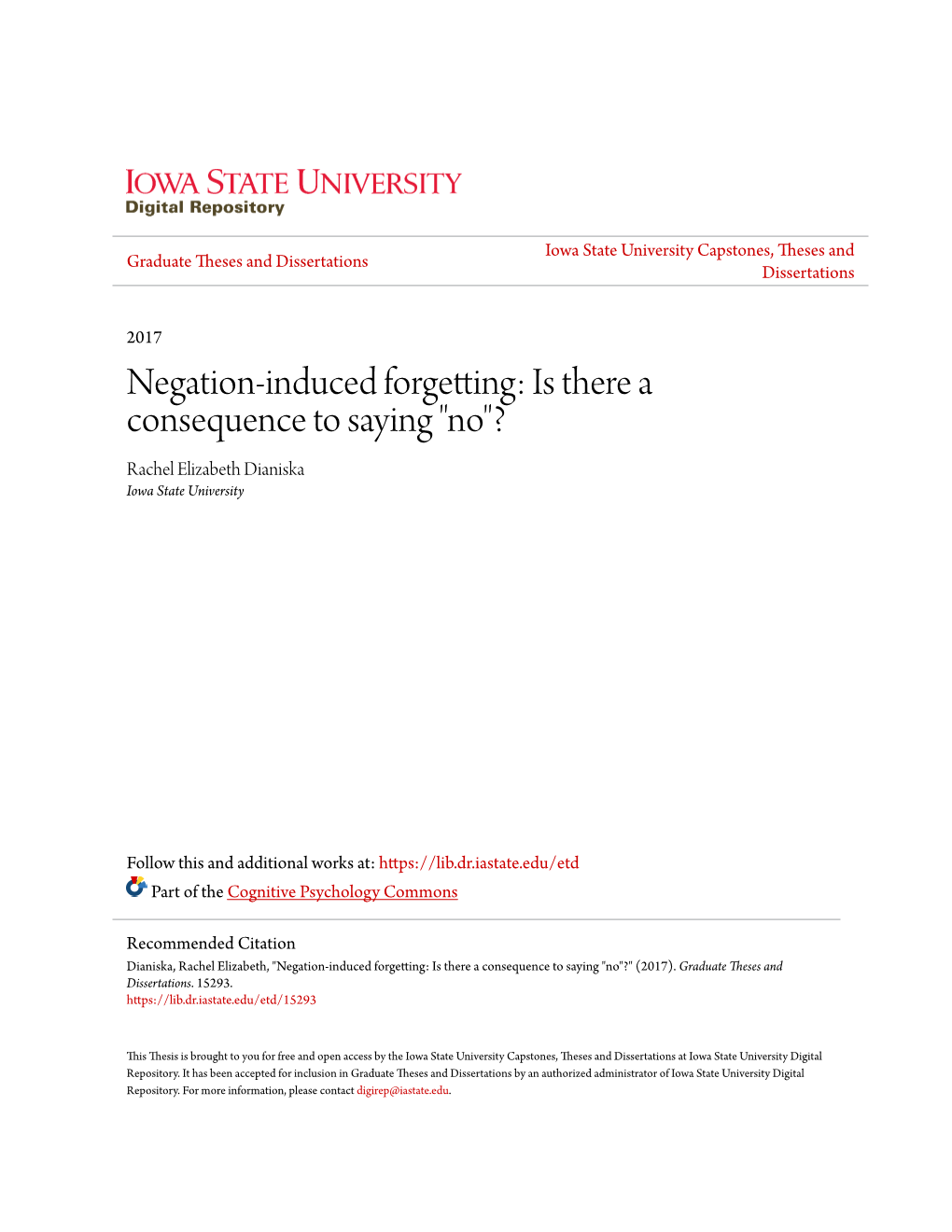 Negation-Induced Forgetting: Is There a Consequence to Saying 