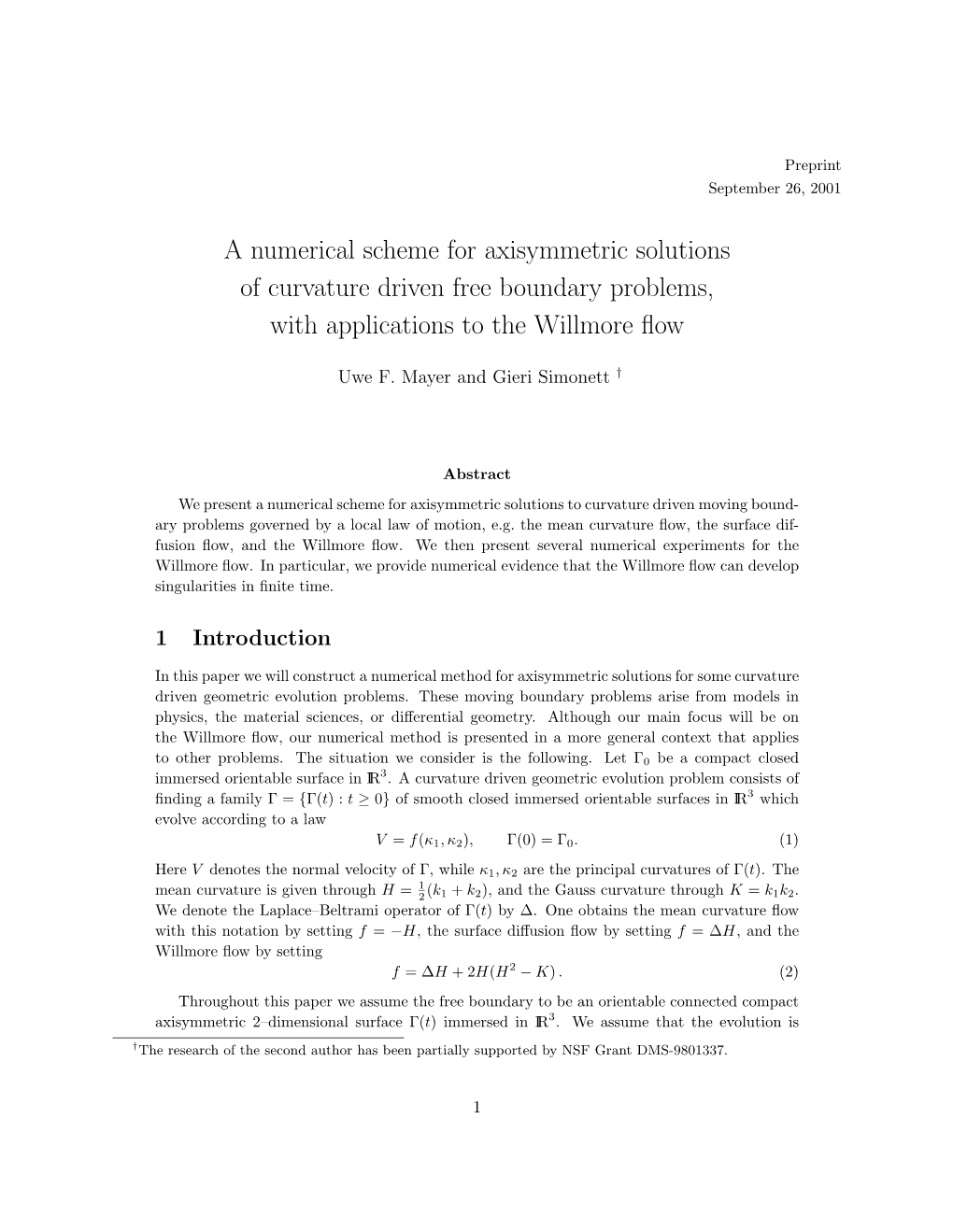 Numerical Solutions for the Willmore Flow