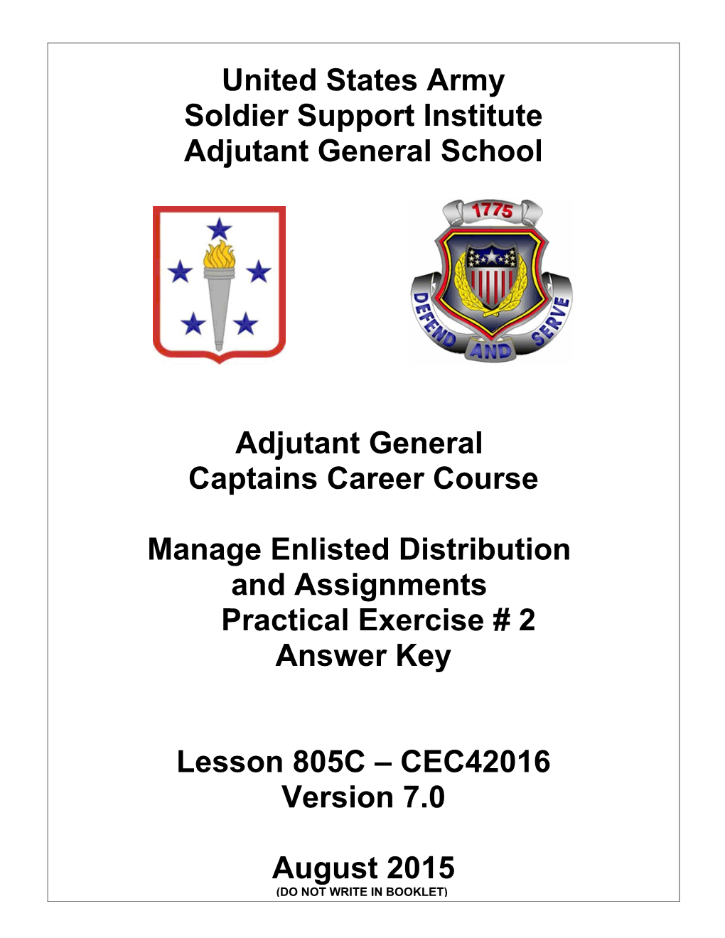 Manage Enlisted Distribution and Assignments PE2 Answer Key