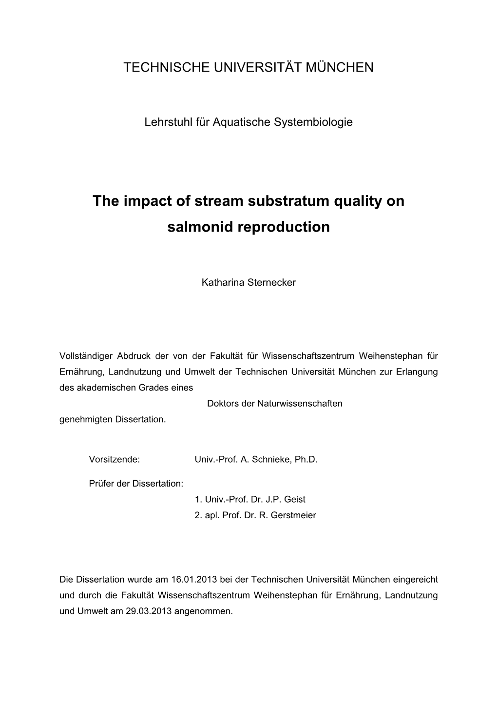 Lehrstuhl Für Aquatische Systembiologie