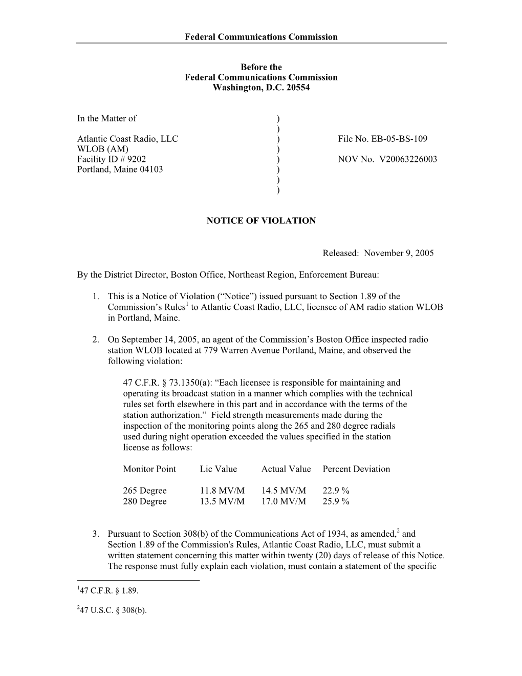 Federal Communications Commission Before the Federal