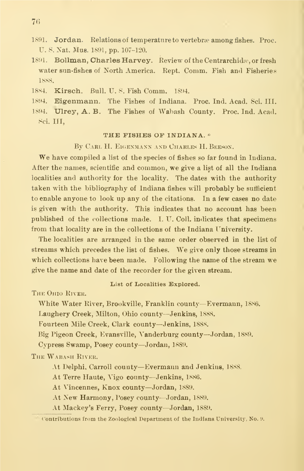 Proceedings of the Indiana Academy of Science