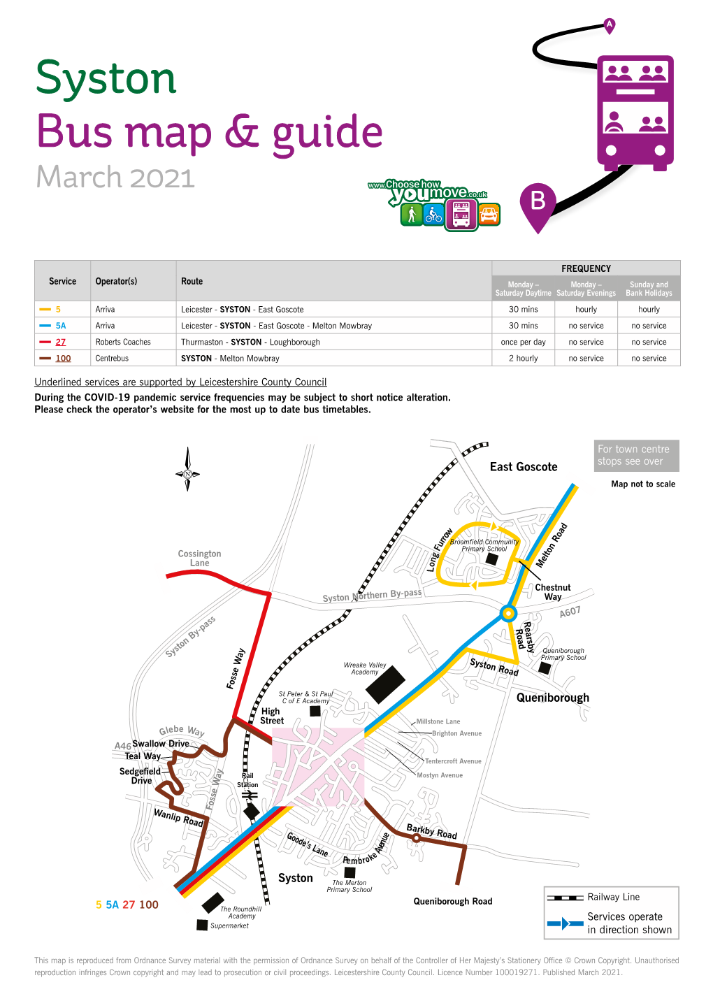 Syston Bus Map & Guide March 2021 B