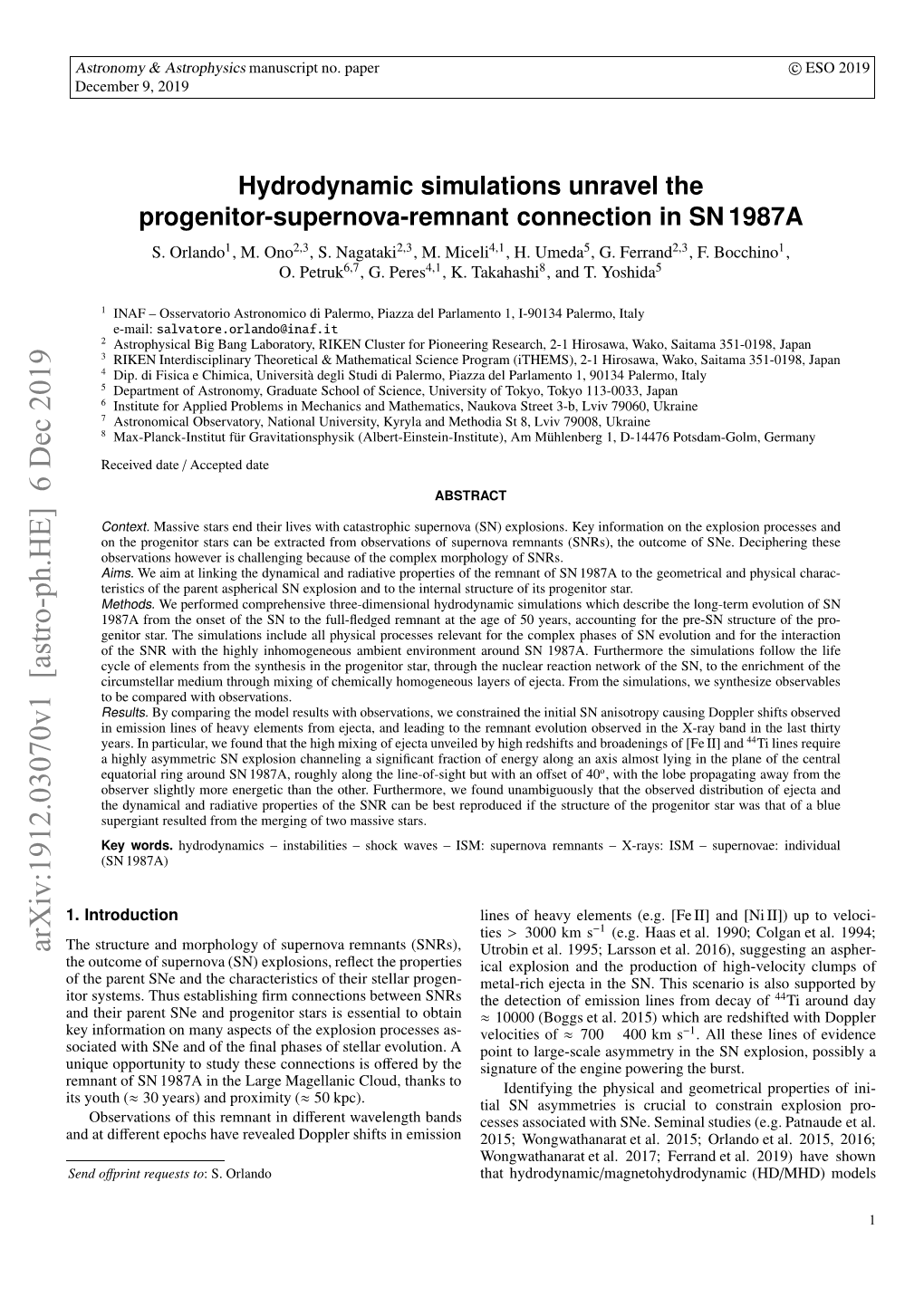 Hydrodynamic Simulations Unravel the Progenitor-Supernova-Remnant