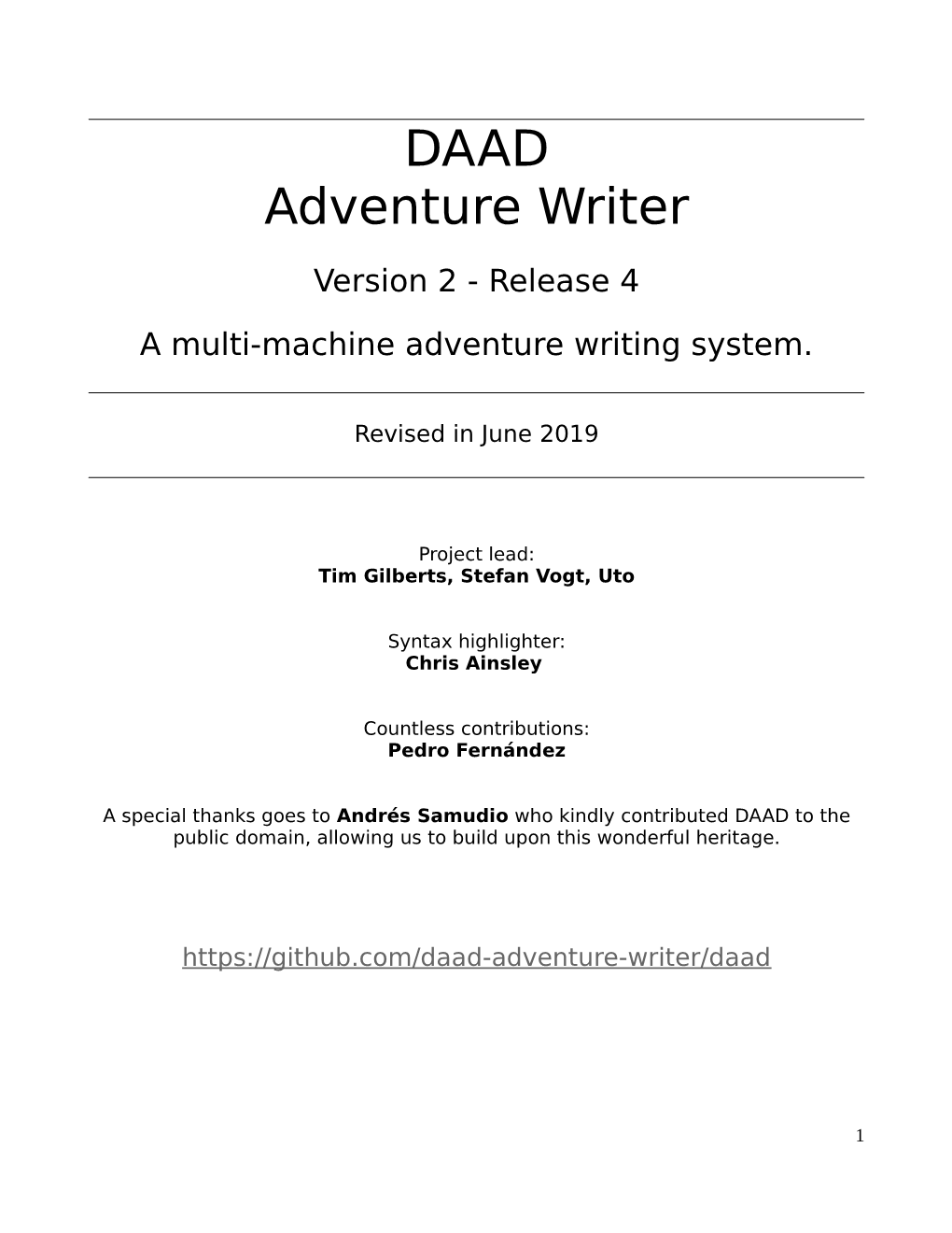 DAAD Adventure Writer