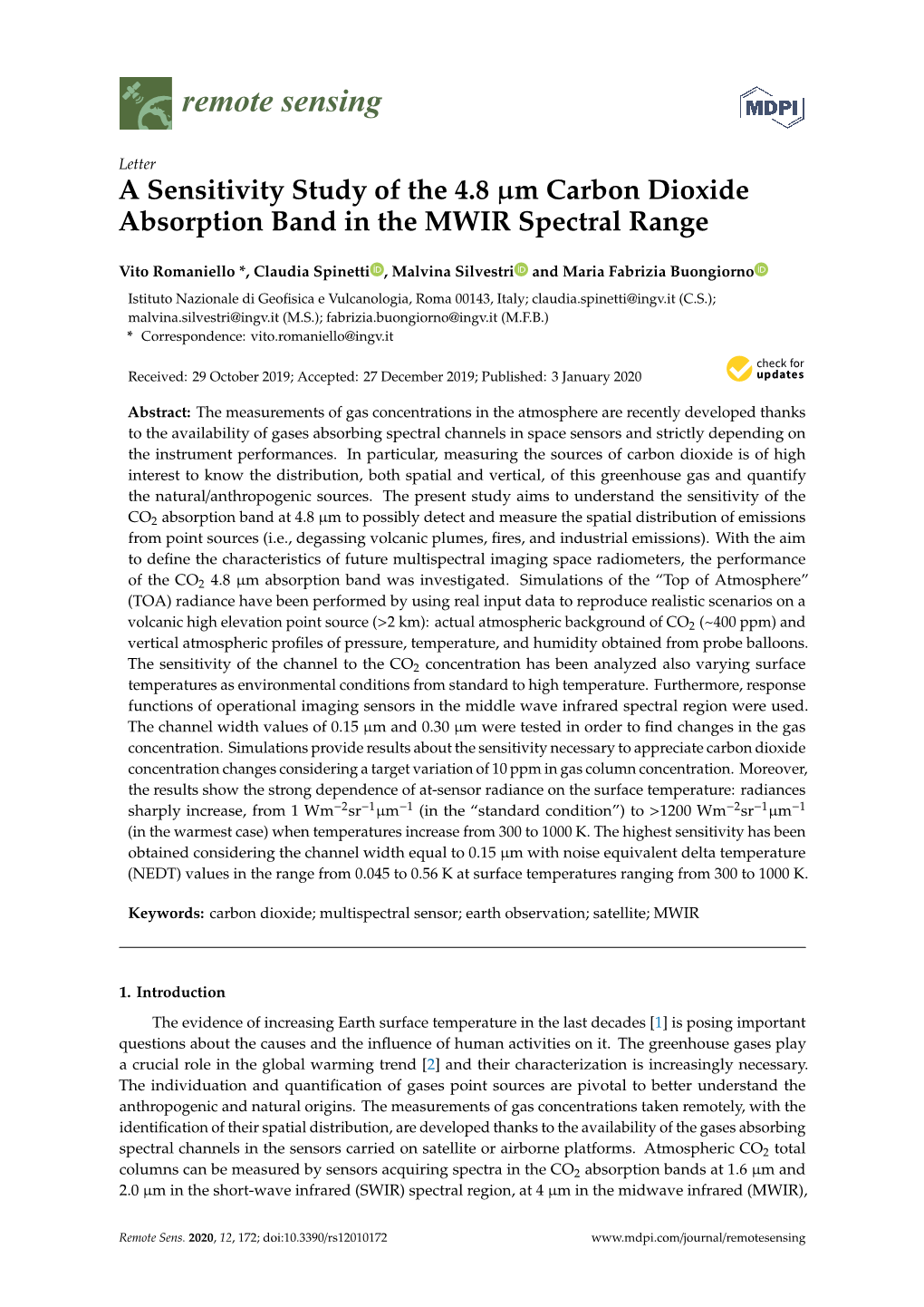 A Sensitivity Study of the 4.8 M Carbon Dioxide Absorption Band In