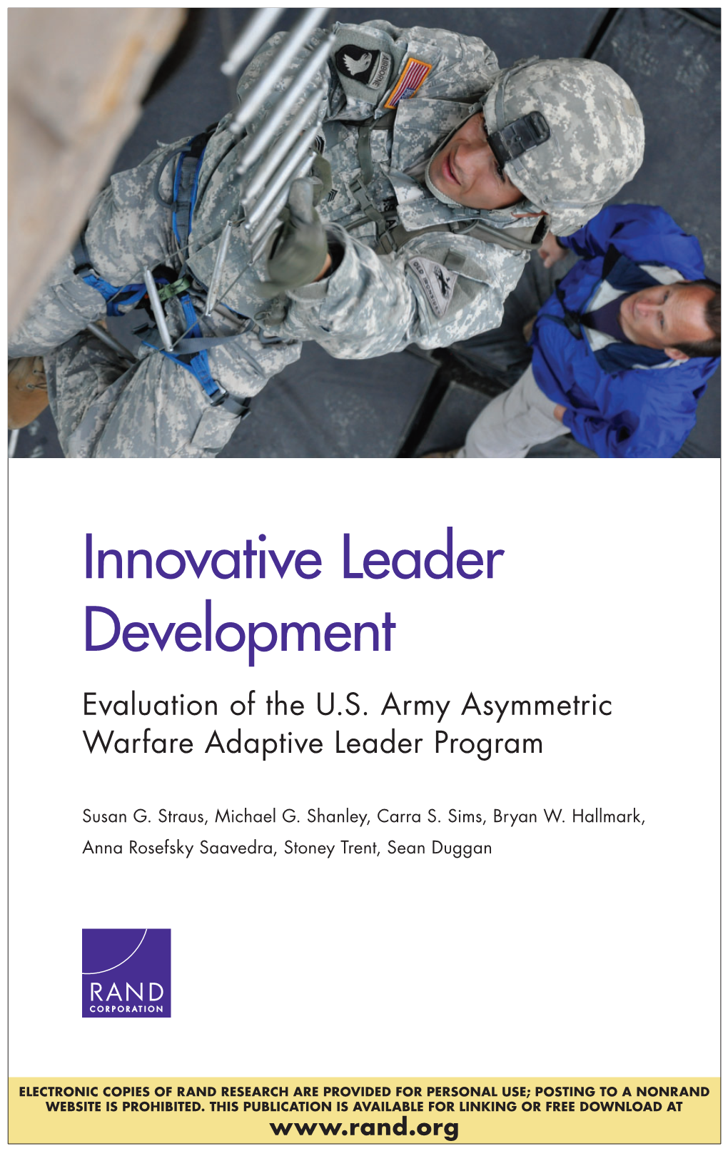 Evaluation of the US Army Asymmetric Warfare Adaptive Leader Program