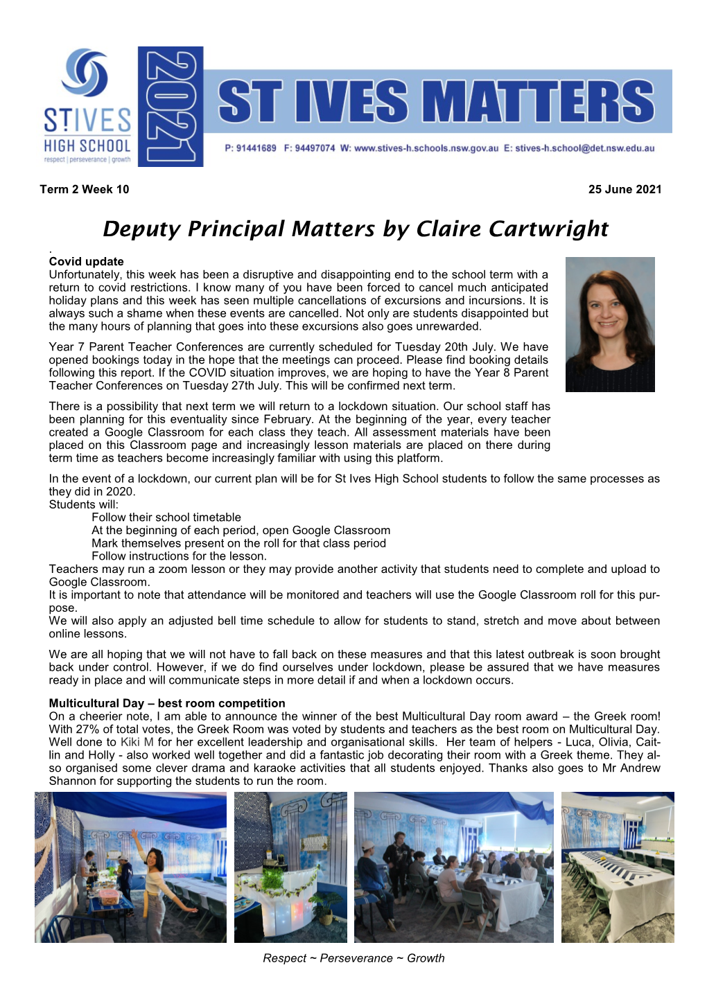 Deputy Principal Matters by Claire Cartwright