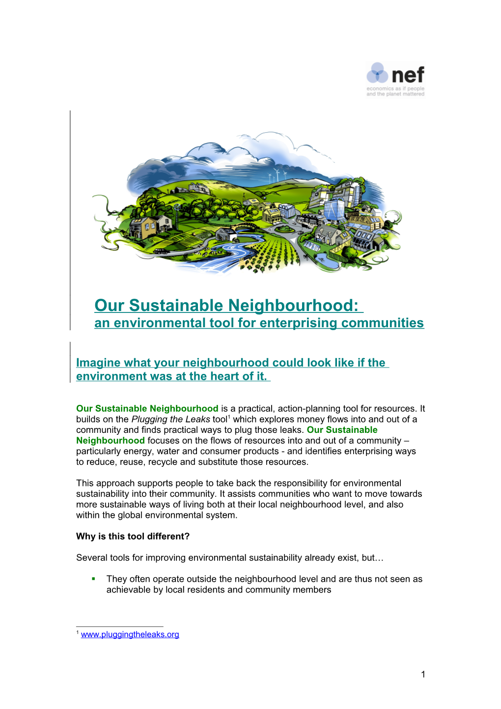 Our Sustainable Neighbourhood