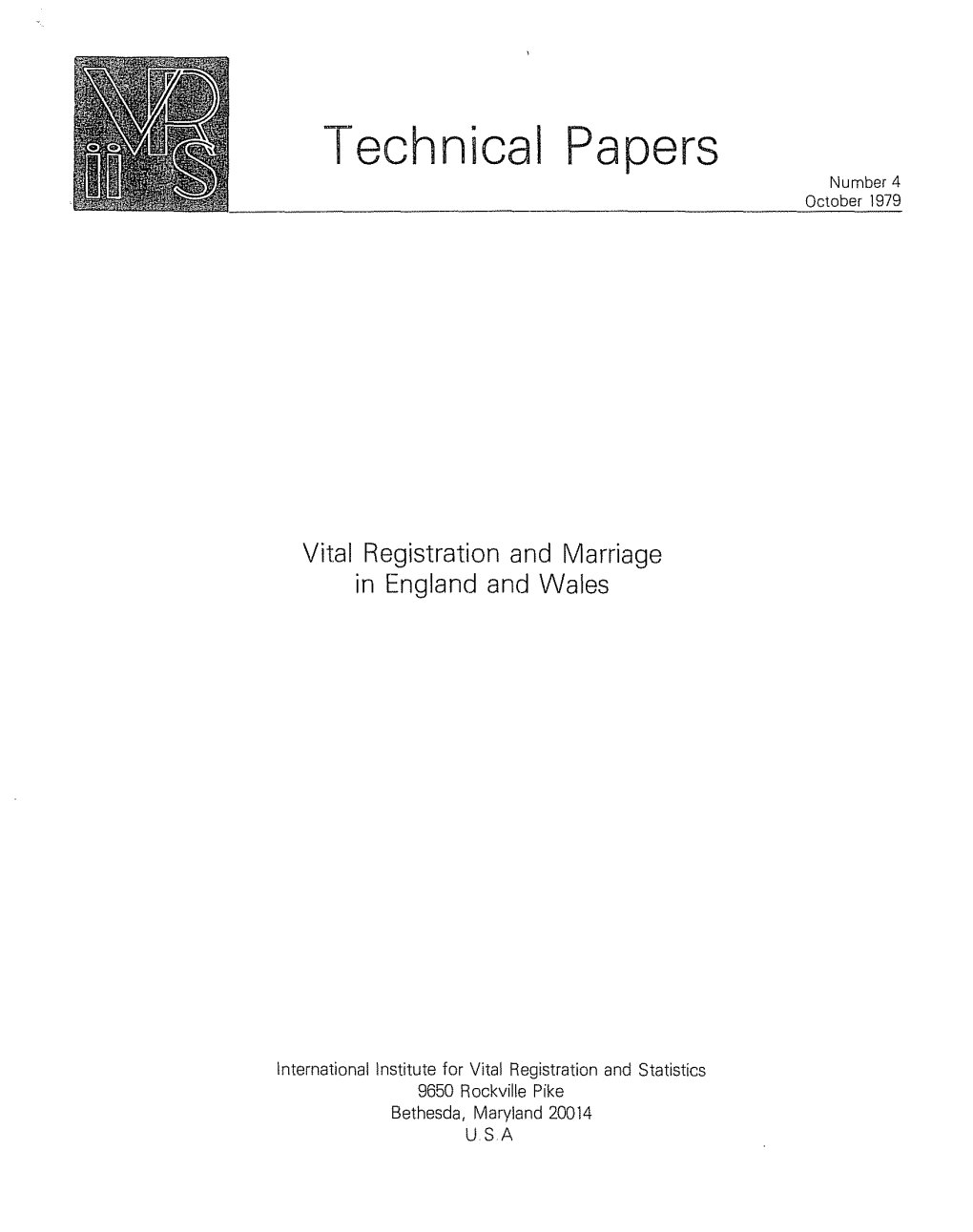 Vital Registration and Marriage in England and Wales