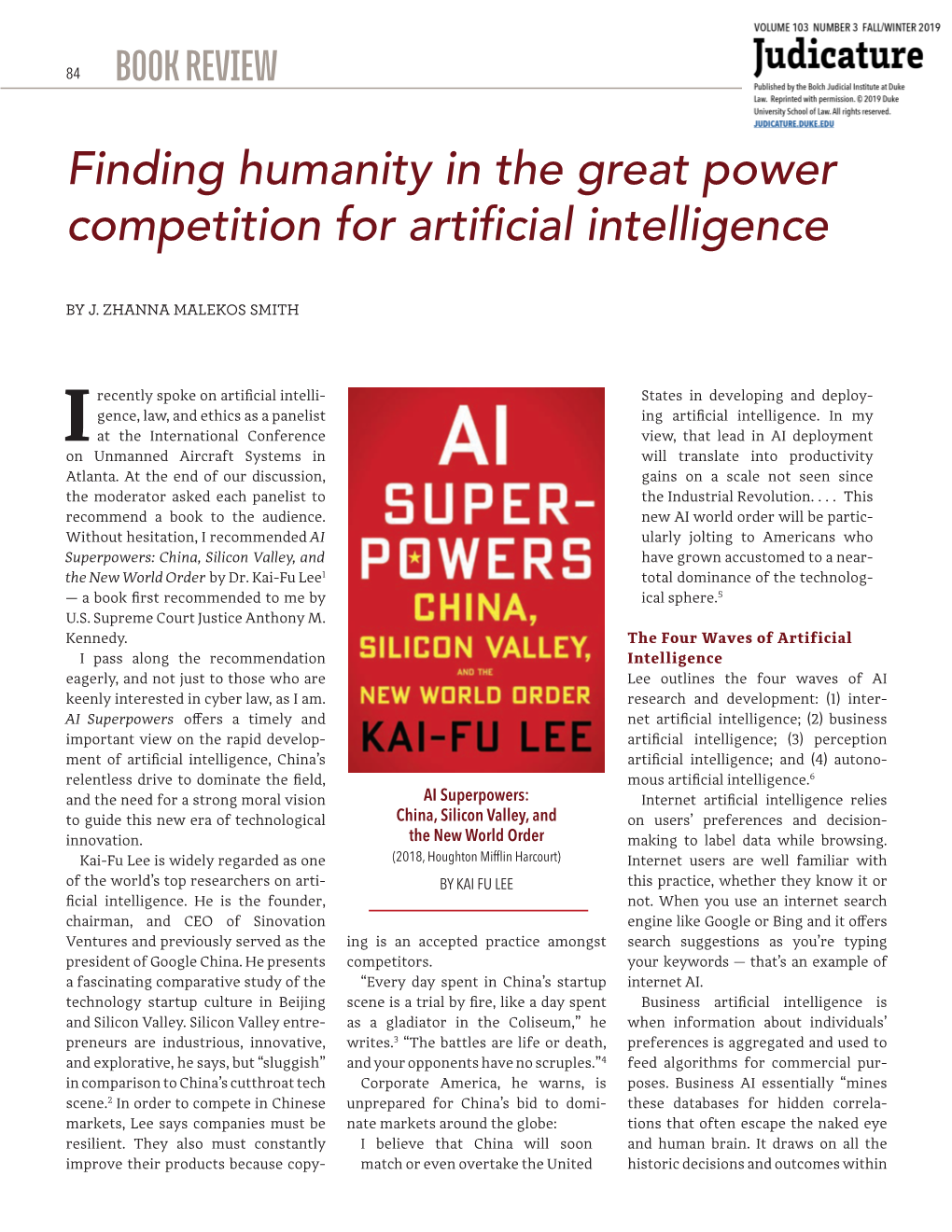 Finding Humanity in the Great Power Competition for Artificial Intelligence
