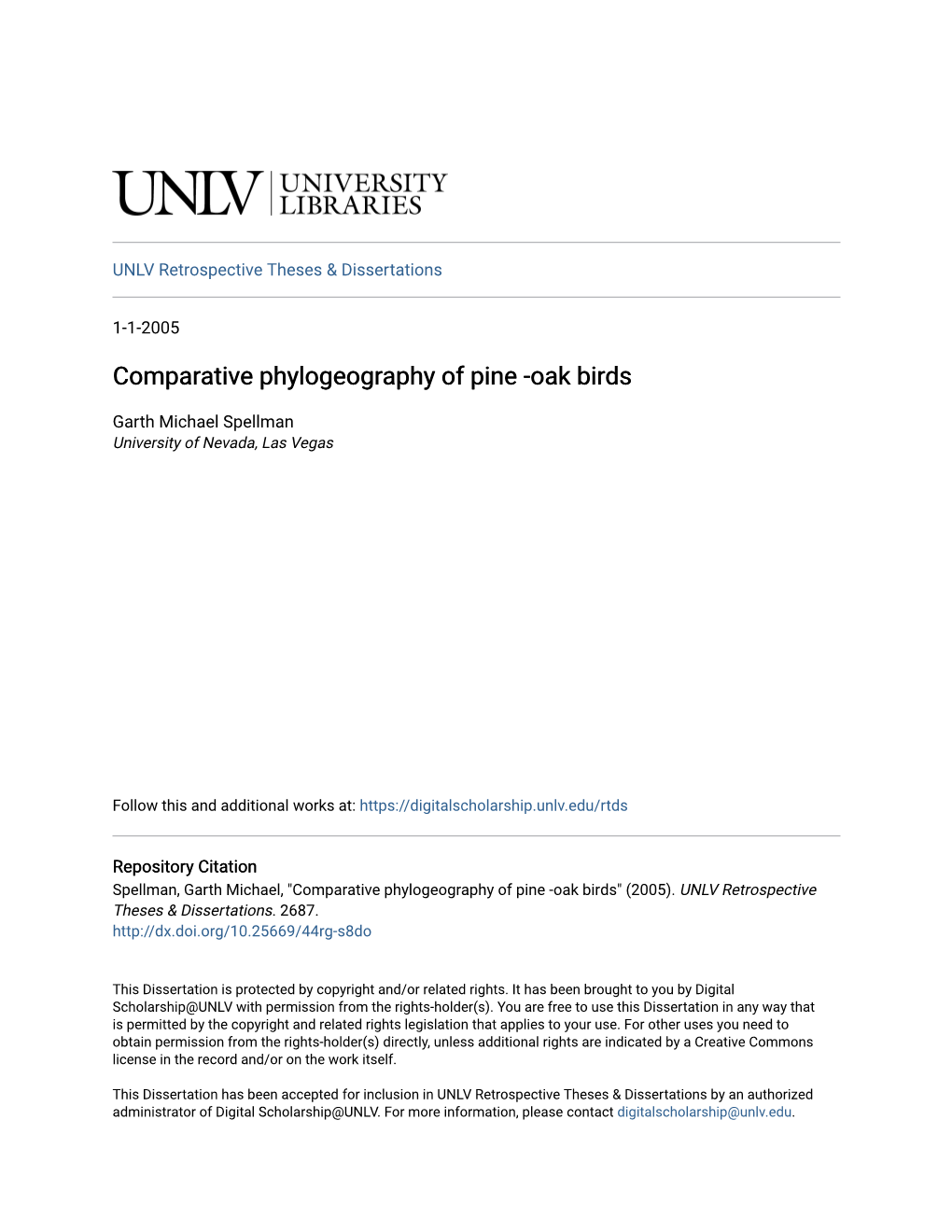 Comparative Phylogeography of Pine -Oak Birds