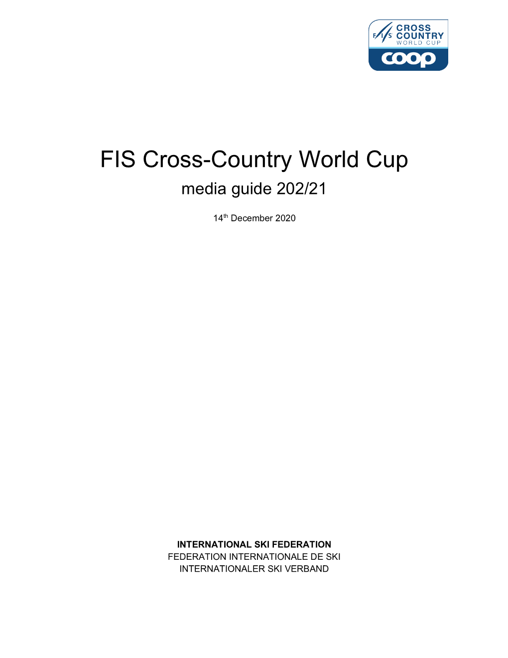 FIS Cross-Country World Cup Media Guide 202/21
