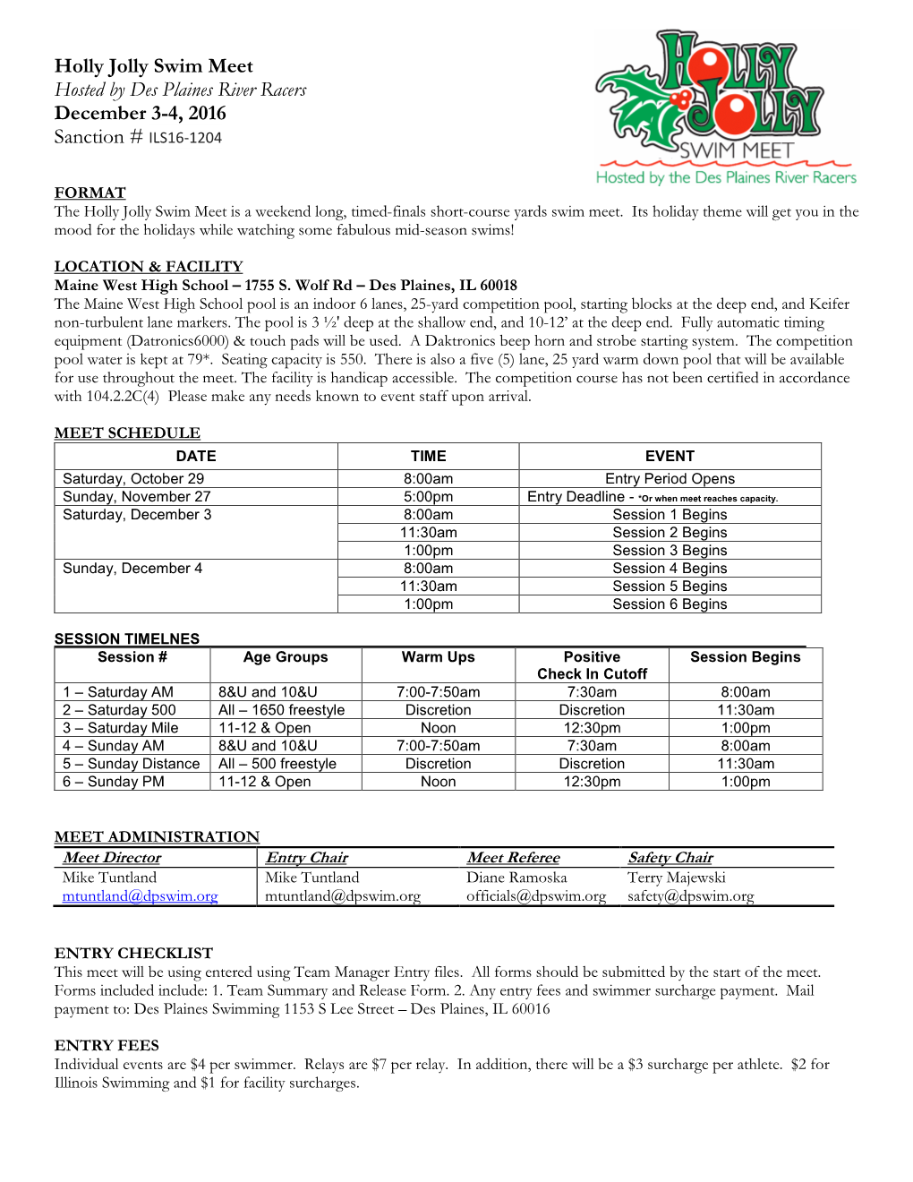 Holly Jolly Meet Packet 2016.Pdf