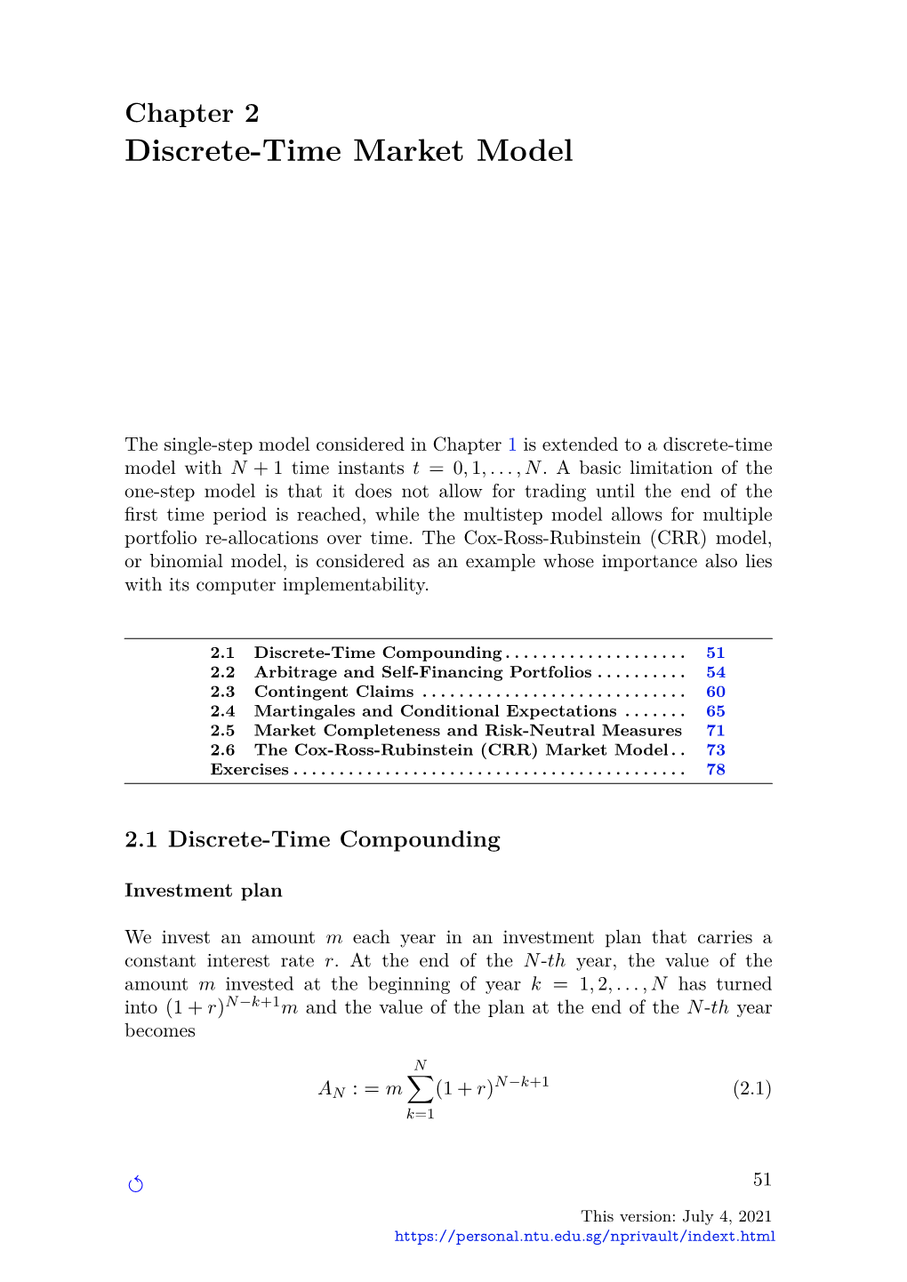 Discrete-Time Market Model