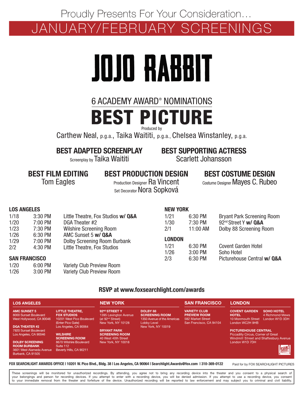 Download the Screening Schedule