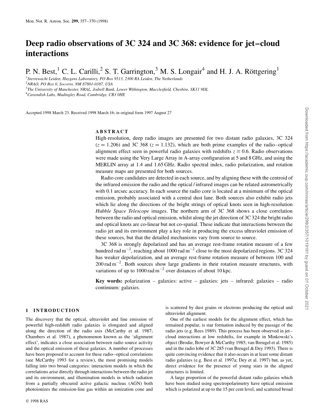 Deep Radio Observations of 3C 324 and 3C 368: Evidence for Jet–Cloud Interactions