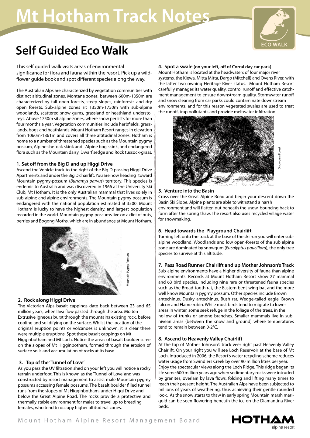 Mt Hotham Track Notes