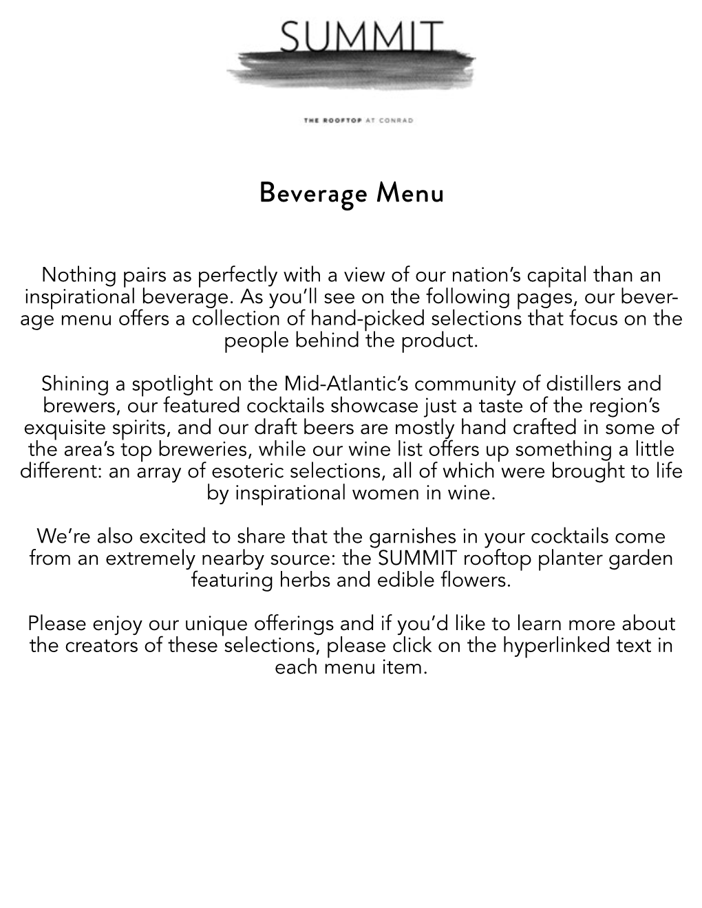 Beverage Menu