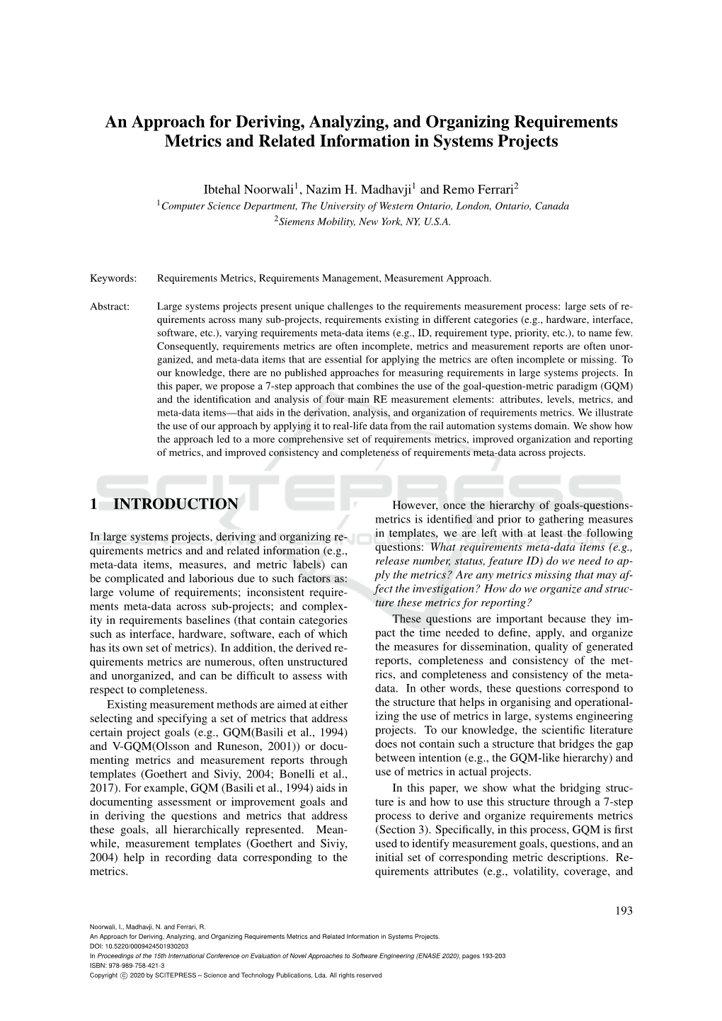 An Approach for Deriving, Analyzing, and Organizing Requirements Metrics and Related Information in Systems Projects