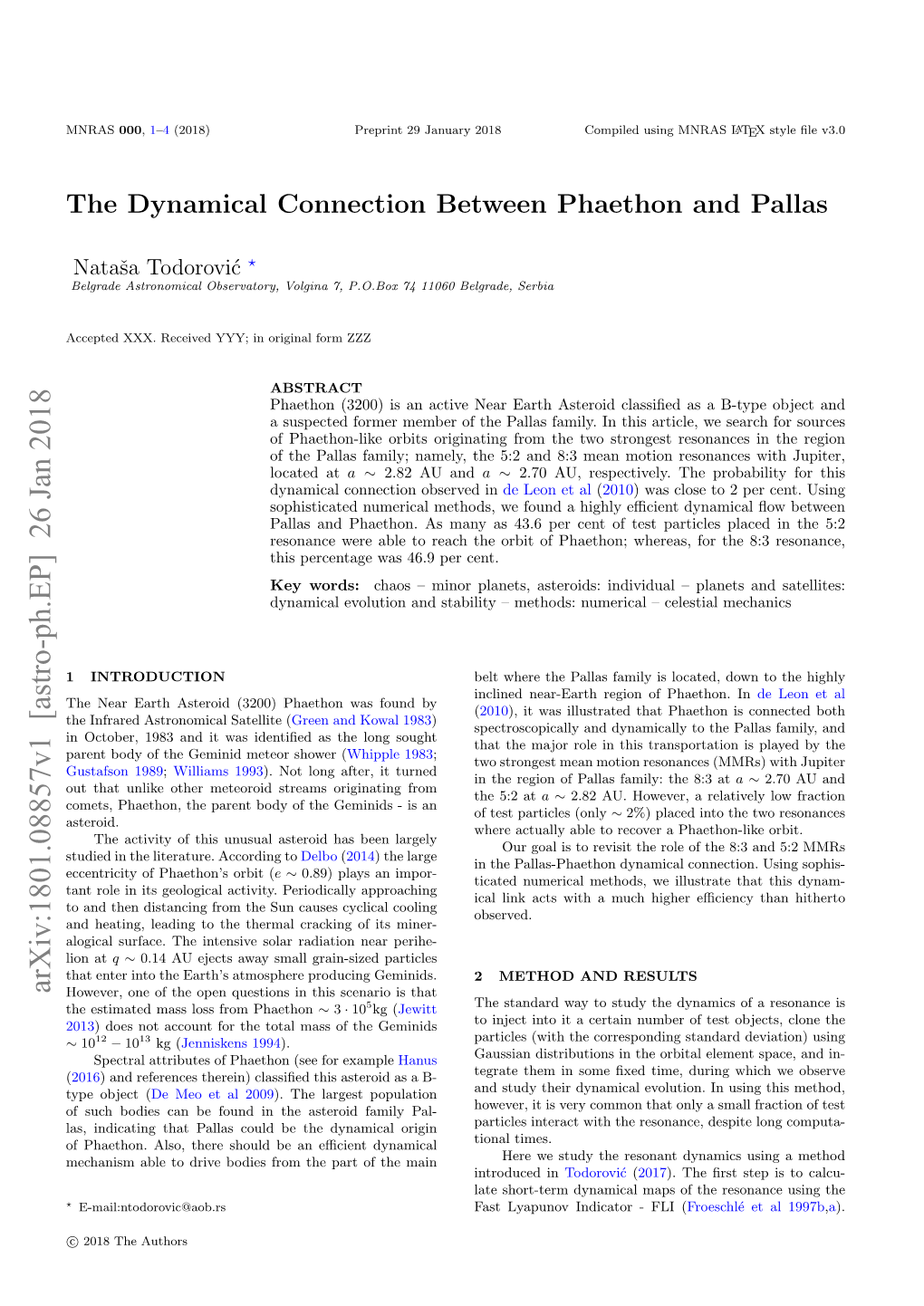 The Dynamical Connection Between Phaethon and Pallas