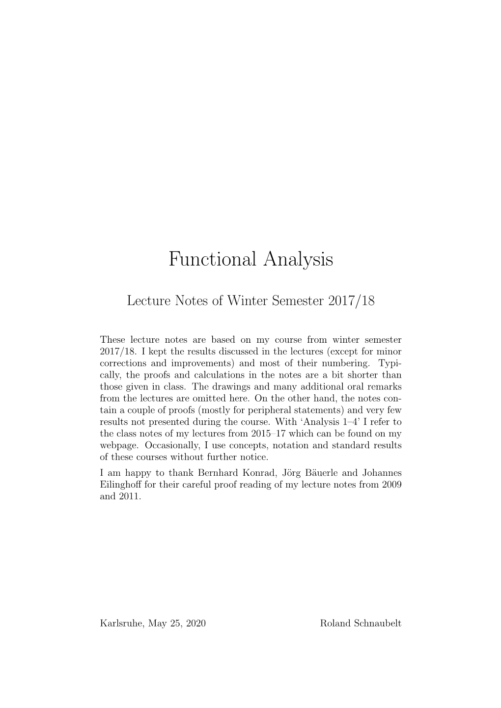 Functional Analysis