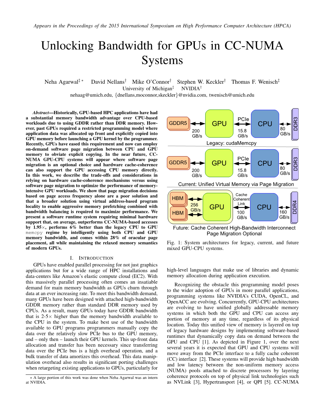 Unlocking Bandwidth for Gpus in CC-NUMA Systems