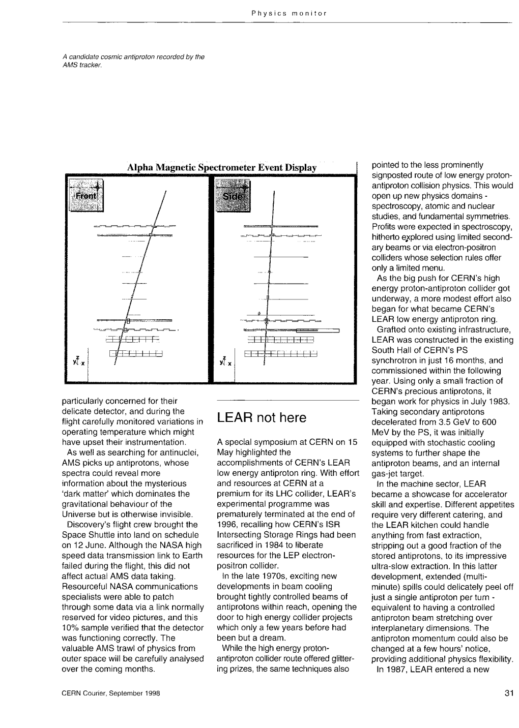 LEAR Not Here Decelerated from 3.5 Gev to 600 Operating Temperature Which Might Mev by the PS, It Was Initially Have Upset Their Instrumentation