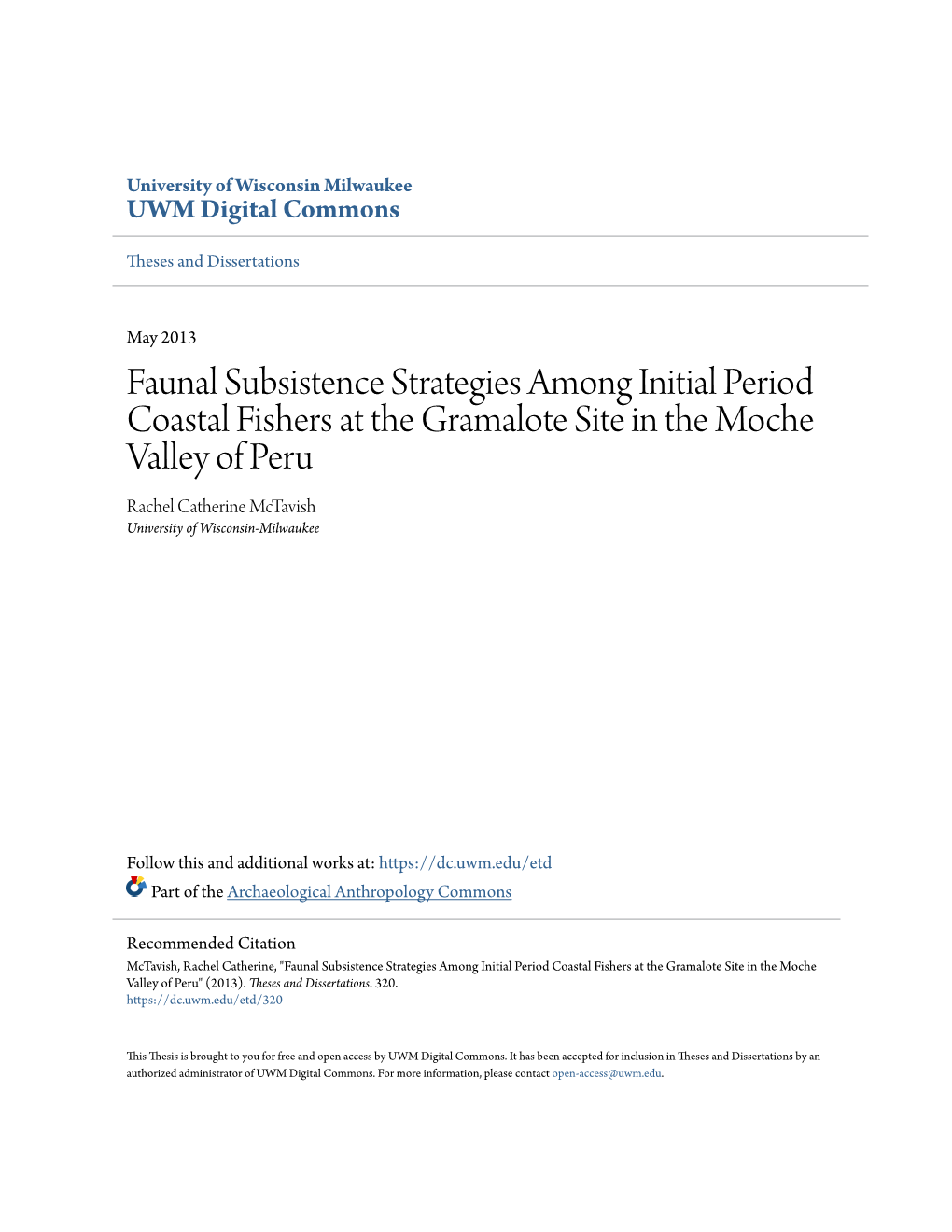 Faunal Subsistence Strategies Among Initial Period Coastal Fishers at The