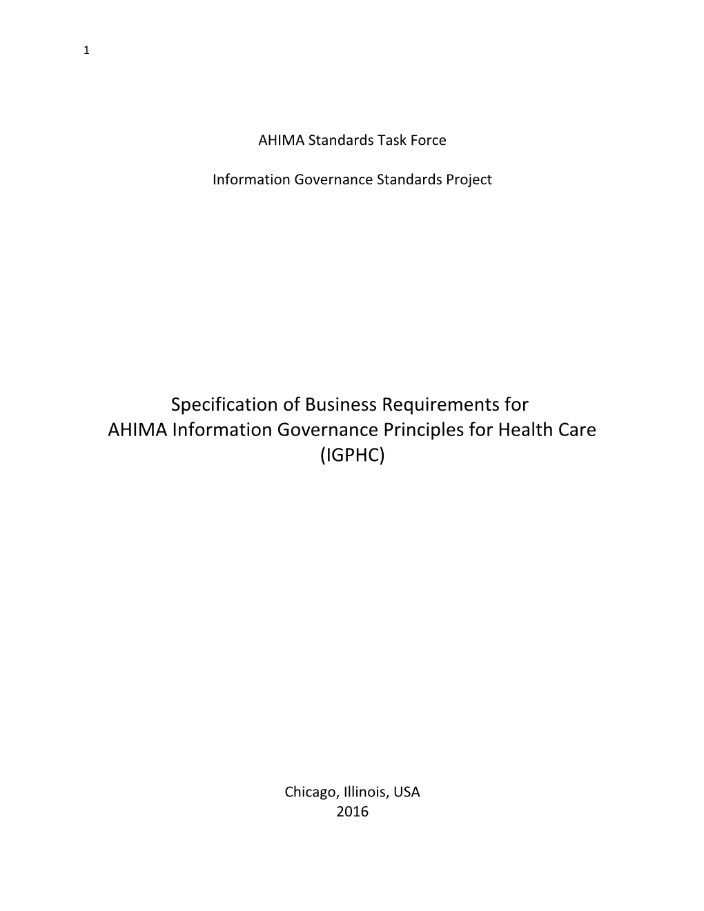 AHIMA Standards Task Force s1