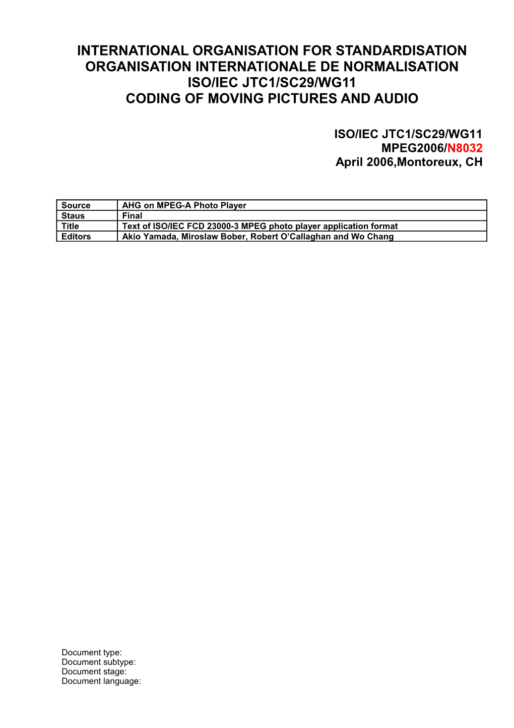 Iso/Iec Jtc 1/Sc 29 N s2