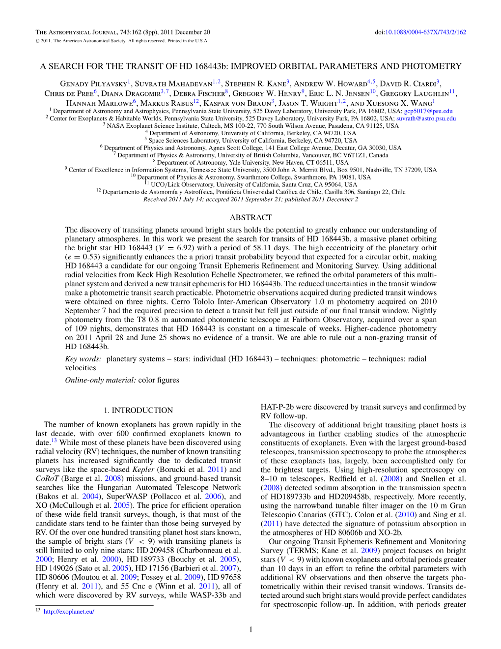 Improved Orbital Parameters and Photometry