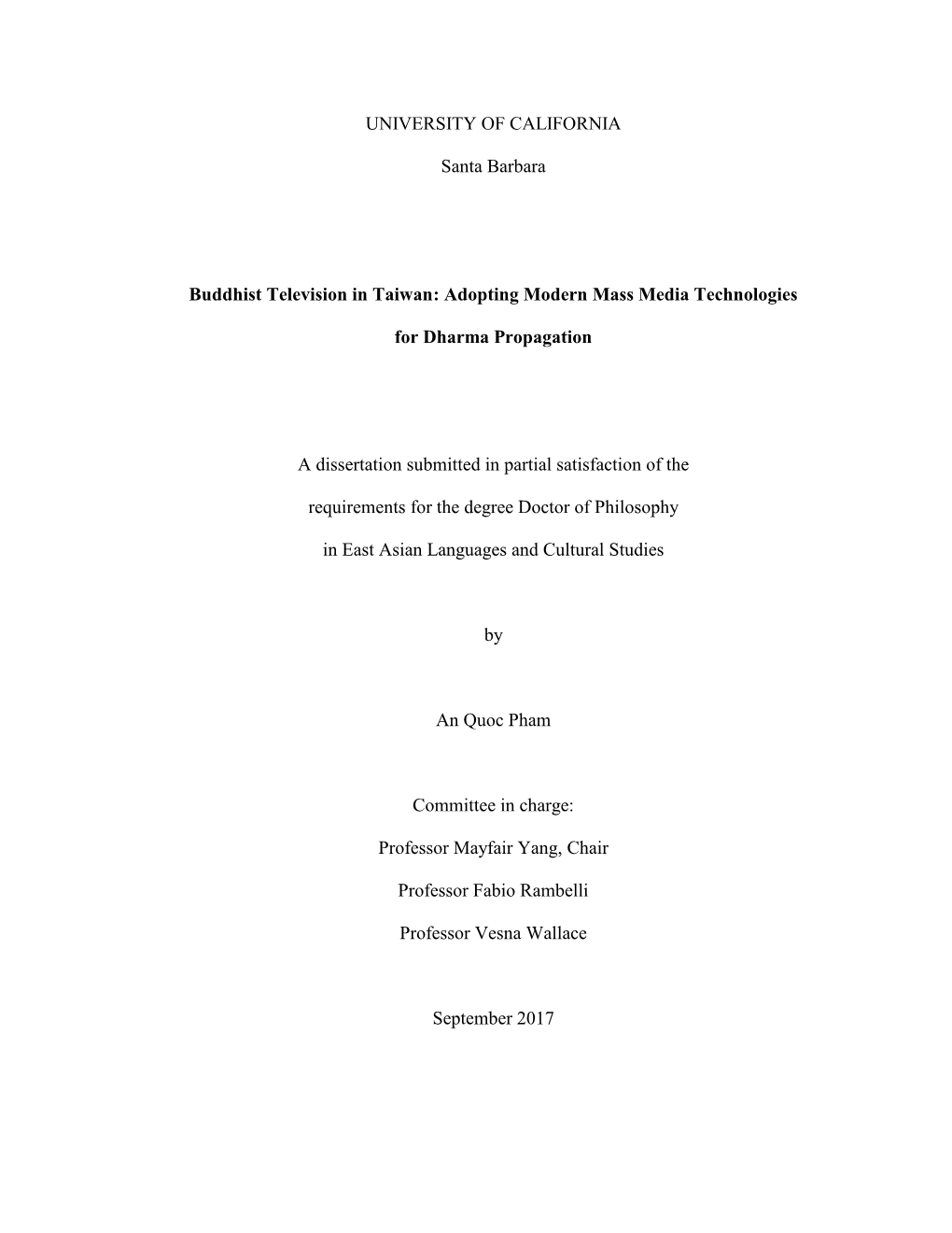 UC Santa Barbara Dissertation Template